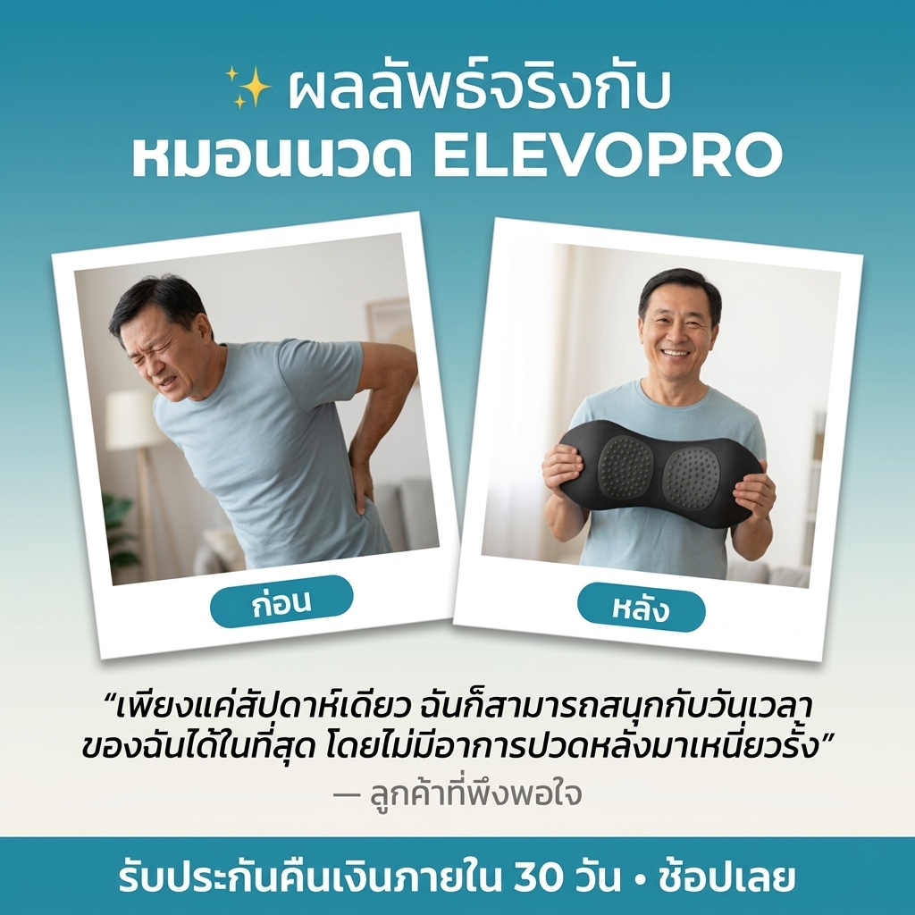 Elevopro หมอนบำบัดหลัง 3-in-1