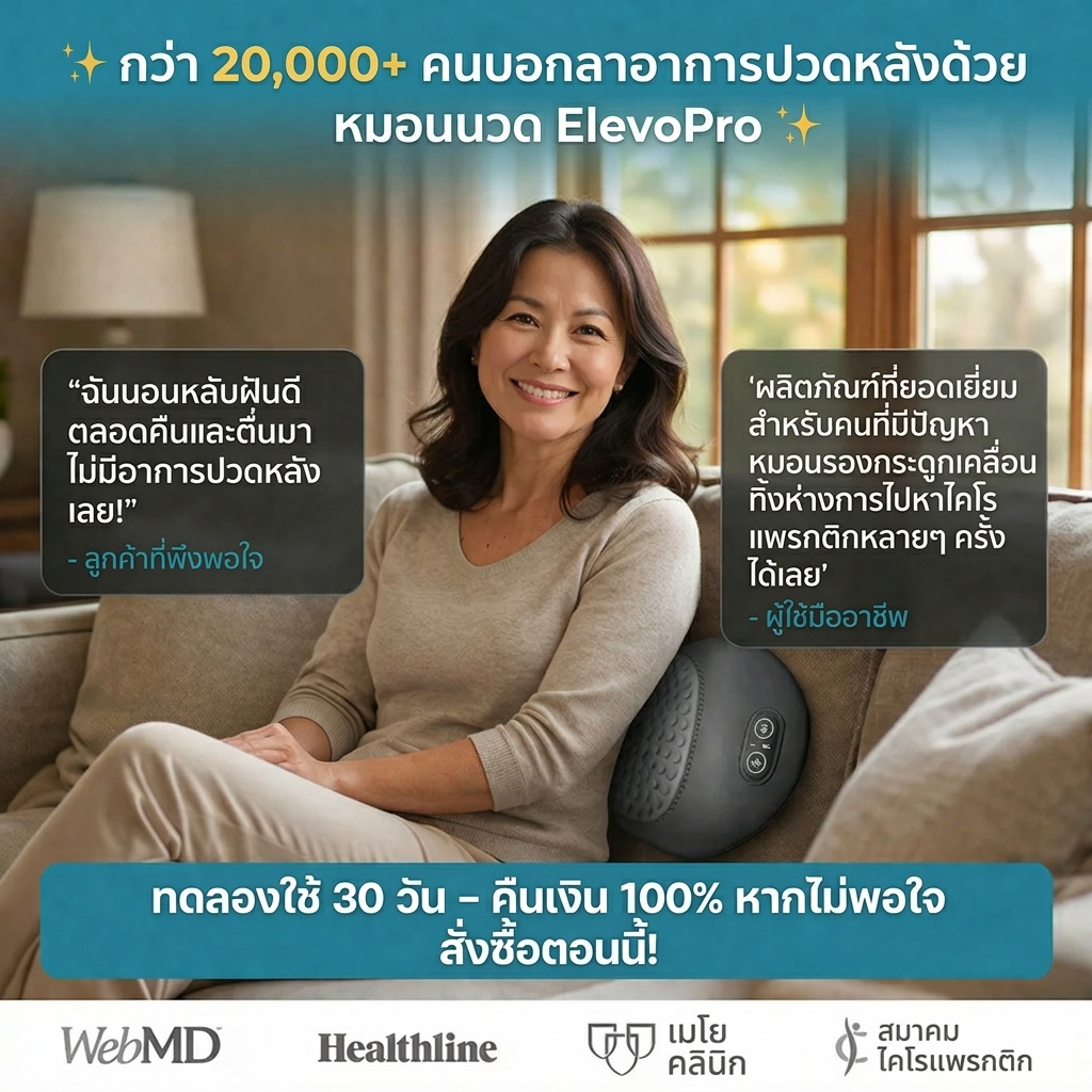 Elevopro หมอนบำบัดหลัง 3-in-1