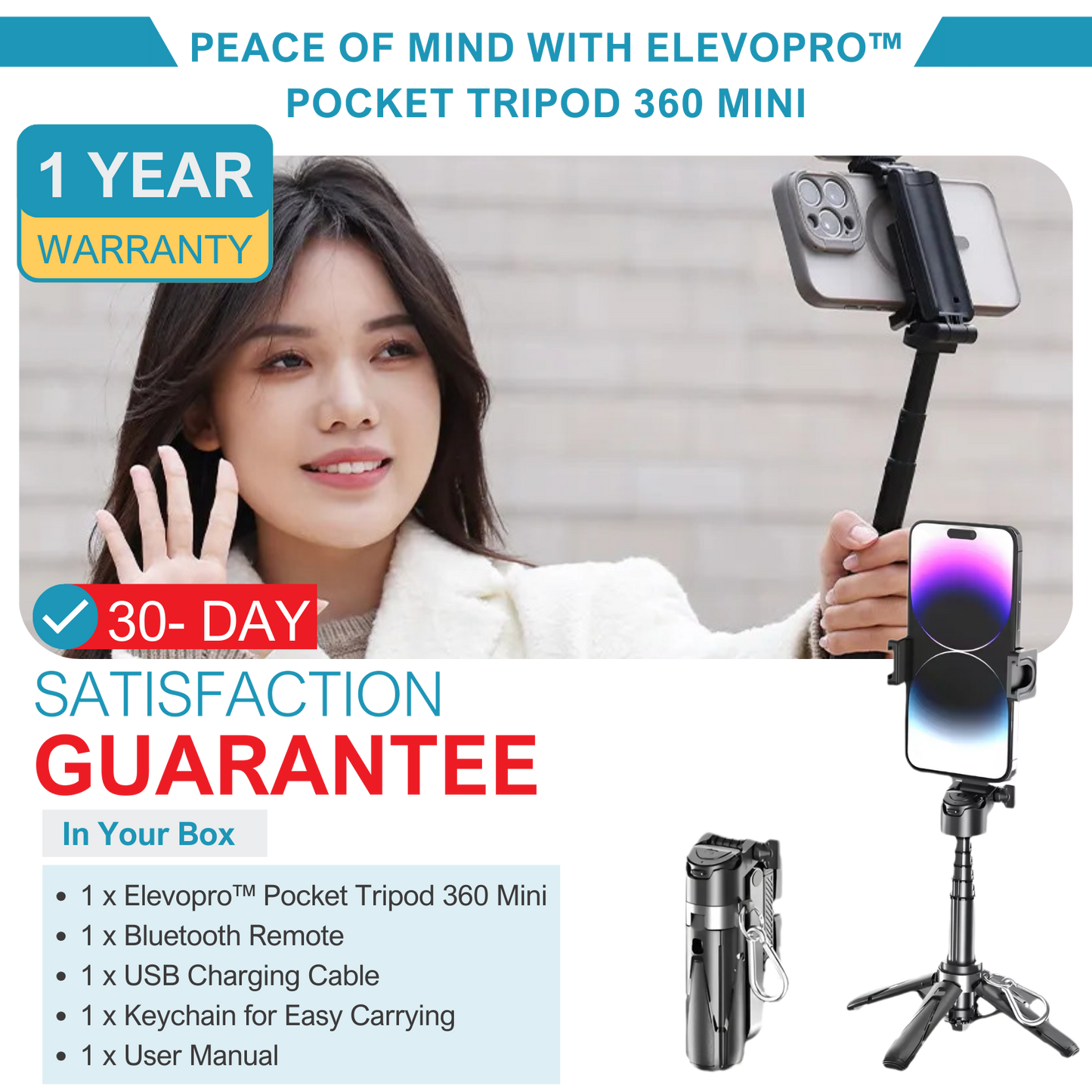 Elevopro™ Pocket Tripod 360 Mini