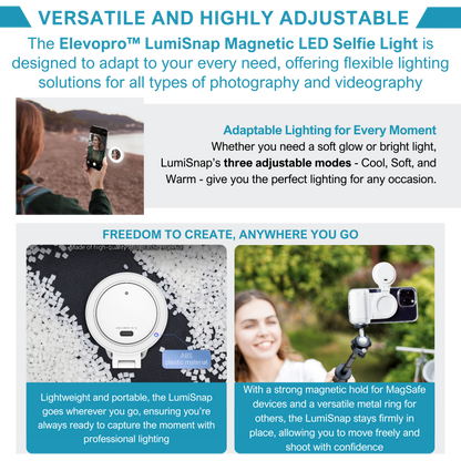 Elevopro™ LumiSnap Magnetic LED Selfie Light