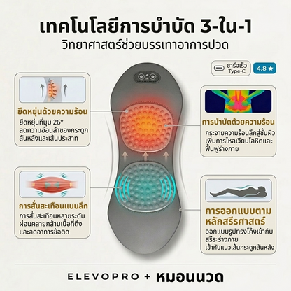 Elevopro หมอนบำบัดหลัง 3-in-1