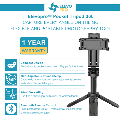 Elevopro™ Pocket Tripod 360