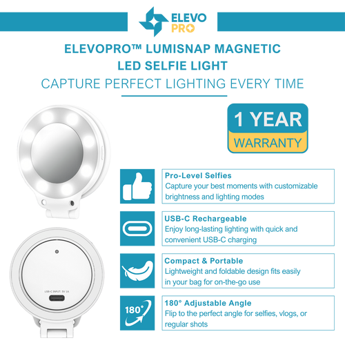 Elevopro™ LumiSnap Magnetic LED Selfie Light