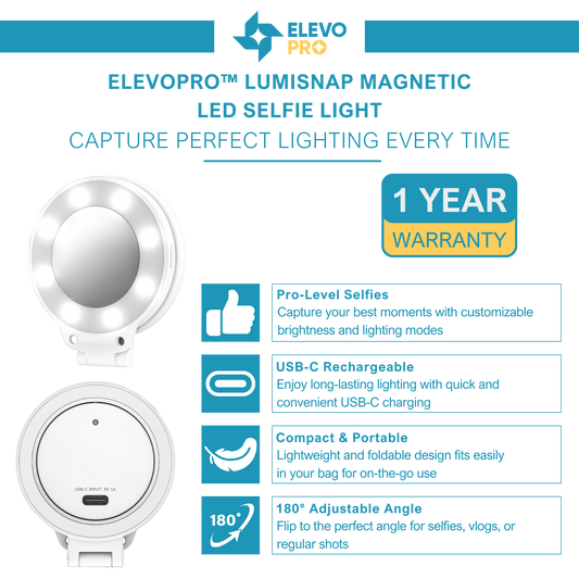 Elevopro™ LumiSnap Magnetic LED Selfie Light