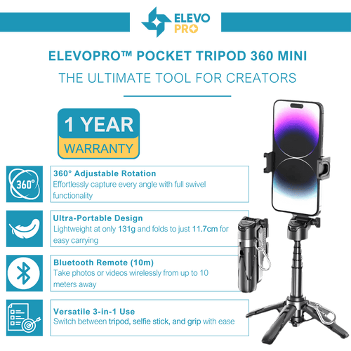 Elevopro™ Pocket Tripod 360 Mini