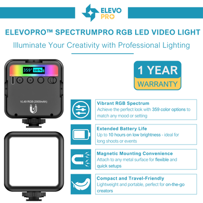 Elevopro™ SpectrumPro RGB LED Video Light