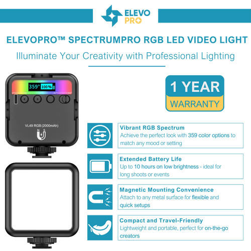 Elevopro™ SpectrumPro RGB LED Video Light