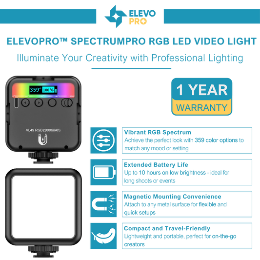 Elevopro™ SpectrumPro RGB LED Video Light